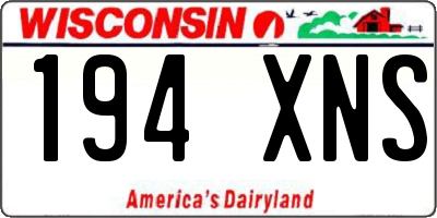 WI license plate 194XNS