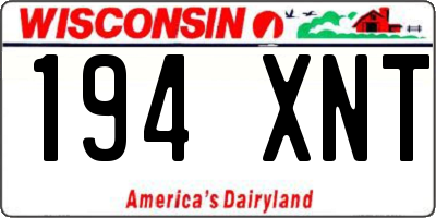 WI license plate 194XNT
