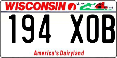WI license plate 194XOB