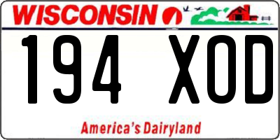 WI license plate 194XOD