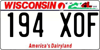 WI license plate 194XOF