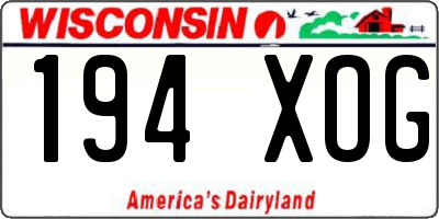 WI license plate 194XOG