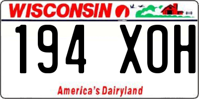 WI license plate 194XOH