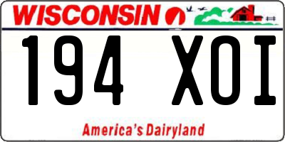 WI license plate 194XOI