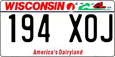 WI license plate 194XOJ