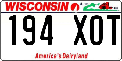 WI license plate 194XOT