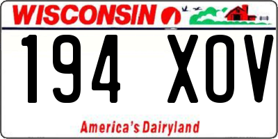 WI license plate 194XOV
