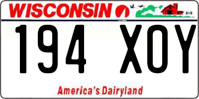 WI license plate 194XOY