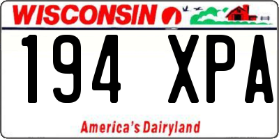 WI license plate 194XPA