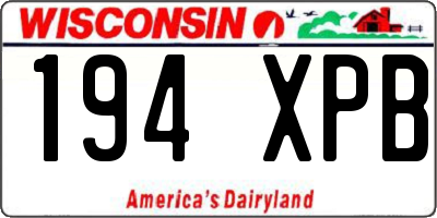 WI license plate 194XPB