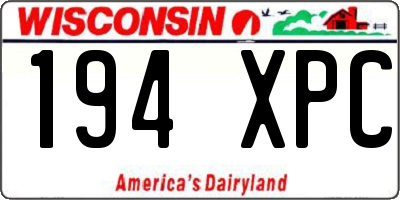 WI license plate 194XPC