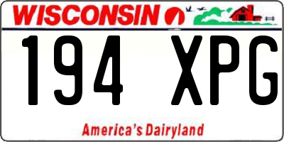 WI license plate 194XPG