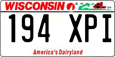 WI license plate 194XPI