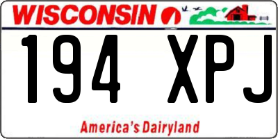 WI license plate 194XPJ