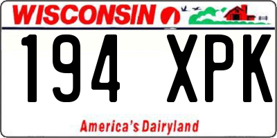 WI license plate 194XPK