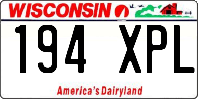WI license plate 194XPL