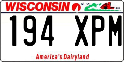 WI license plate 194XPM