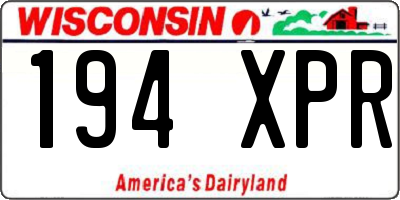 WI license plate 194XPR
