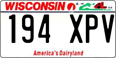 WI license plate 194XPV