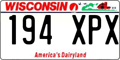 WI license plate 194XPX