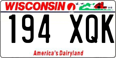 WI license plate 194XQK