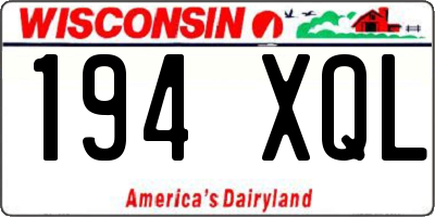 WI license plate 194XQL