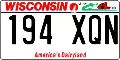 WI license plate 194XQN
