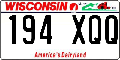 WI license plate 194XQQ