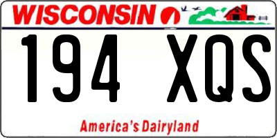 WI license plate 194XQS
