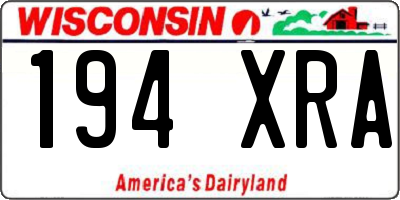 WI license plate 194XRA