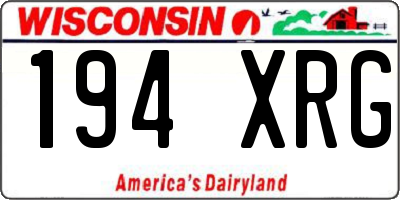 WI license plate 194XRG