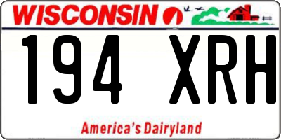 WI license plate 194XRH
