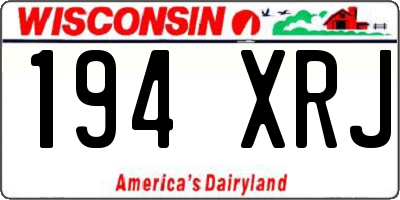 WI license plate 194XRJ