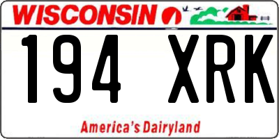 WI license plate 194XRK