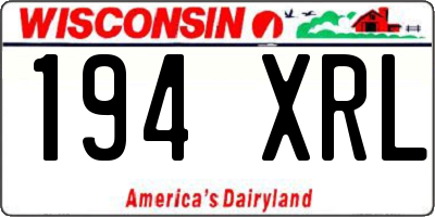 WI license plate 194XRL