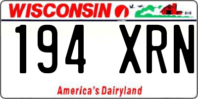 WI license plate 194XRN