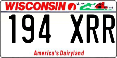 WI license plate 194XRR
