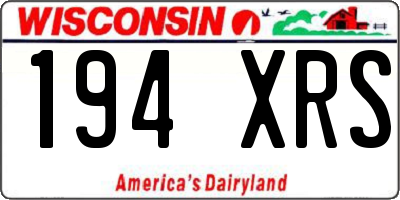 WI license plate 194XRS