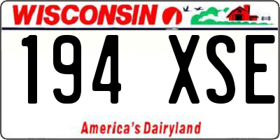 WI license plate 194XSE