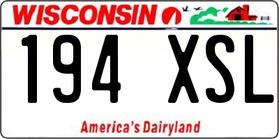 WI license plate 194XSL