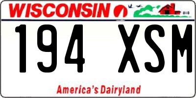 WI license plate 194XSM