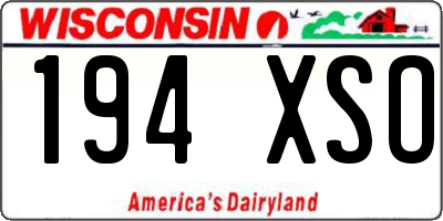 WI license plate 194XSO