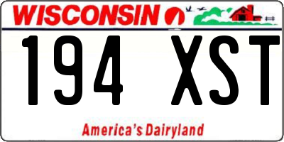 WI license plate 194XST