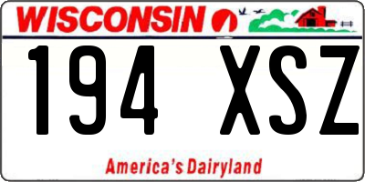 WI license plate 194XSZ