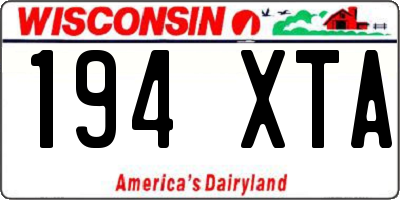 WI license plate 194XTA