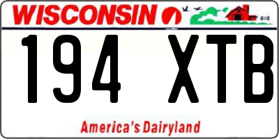 WI license plate 194XTB