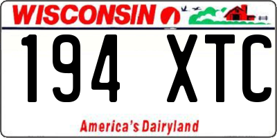 WI license plate 194XTC