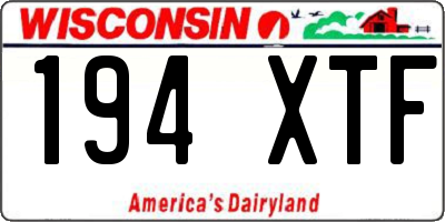 WI license plate 194XTF