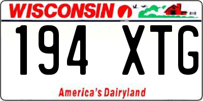 WI license plate 194XTG