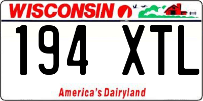 WI license plate 194XTL